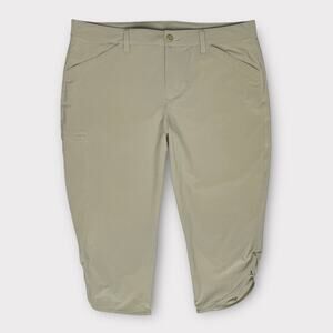 NWOT Eddie Bauer Rainier Hiking 21" Capri Pants Womens 16 Tan Nylon Blend